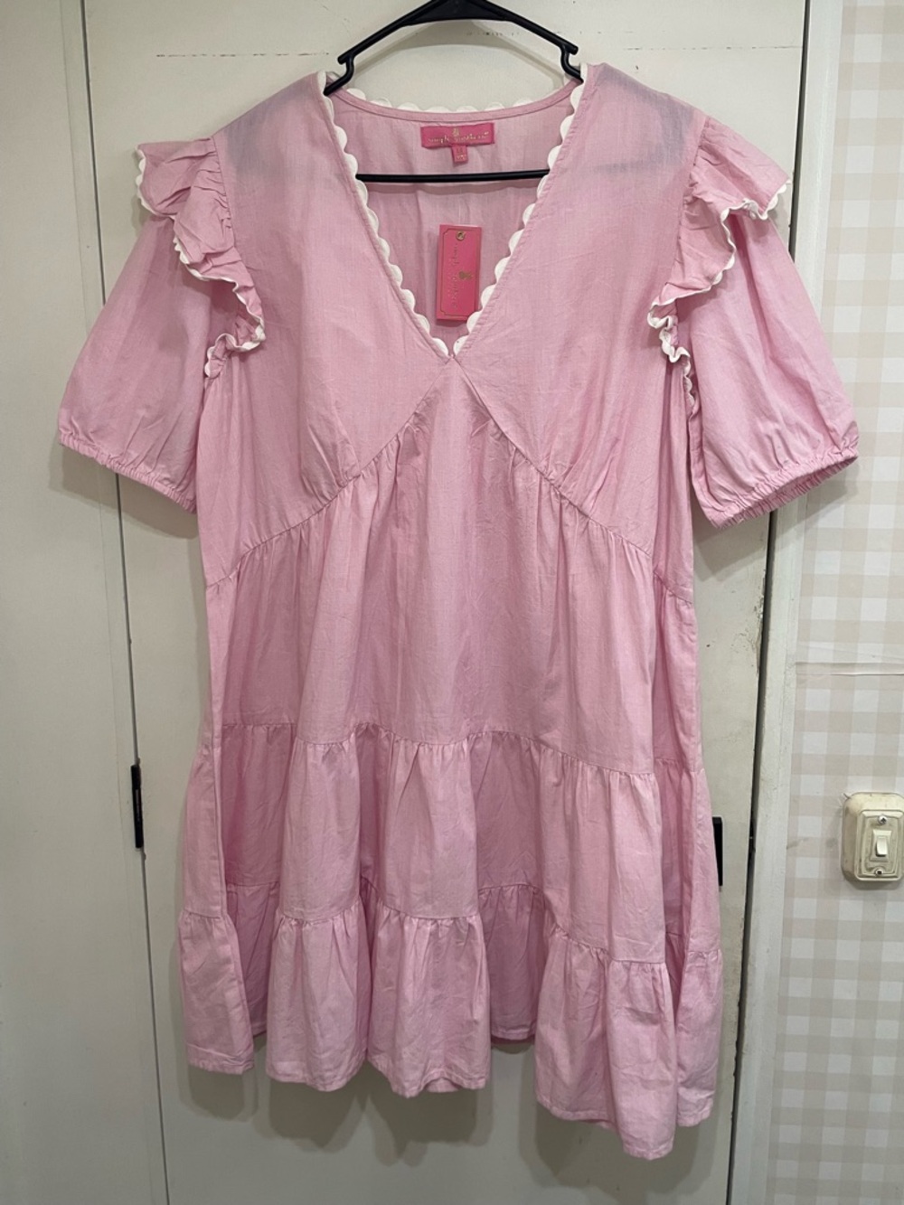 NWT Simply Southern pink Ricrac dress medium ruffles coquette feminine